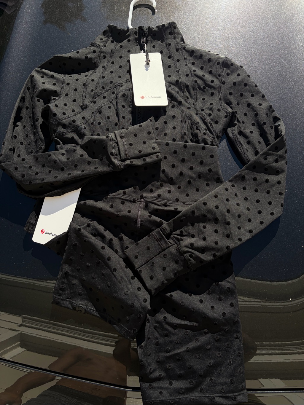 Lululemon Athletica Black Polka Dot Ankle & Cropped Jumpsuit